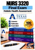 NURS 3320 Holistic Health Assessment Exams 1&ndash;3 &plus; Final Complete Bundle &vert; Fall 2026 Actual Q&A &vert; UTA A&plus; Guarantee