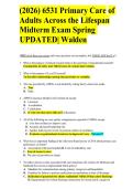 &lpar;2026&rpar; 6531 Primary Care of Adults Across the Lifespan Midterm Exam Spring UPDATED&vert; Walden
