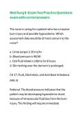 Med Surg II- Exam Two Practice Questions exam with correct answers 