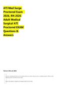 ATI Med Surge Proctored Exam   2026&comma; RN 2026 Adult Medical &NewLine;Surgical ATI Proctored EXAM Questions & Answers 