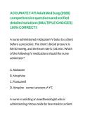 ACCURATE&excl;&excl; ATI Adult Med Surg &lpar;2026&rpar; comprehensive questions and verified detailed solutions &lpar;MULTIPLE CHOICES&rpar; 100- CORRECT&excl;&excl;&NewLine;
