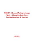 MSN 570 Advanced Pathophysiology Week 2 &vert; Practice Questions & Answers PDF &vert; Comprehensive Graduate Nursing Exam Review 2026&ndash;2027