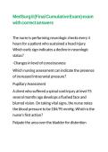 MedSurg II &lpar;Final Cumulative Exam&rpar; exam with correct answers