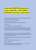  &NewLine;Purple Book PMHNP 100 Questions & &NewLine;Answers 2026&sol;2027 &vert; ANCC PMHNP &NewLine;Certification Exam Prep &vert; Latest Review &NewLine;
