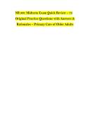 NR 601 Primary Care of the Maturing & Aged Family Exam Prep Bundle 2026&sol;2027 &vert; 700&plus; Practice Questions & Answers &vert; Detailed Rationales &vert; Midterm & Final Review