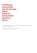 ATI Med Surge    Proctored Exam 2026&comma; RN 2026 Adult Medical &NewLine;Surgical ATI Proctored EXAM Questions & Answers 