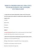 NR283 PATHOPHYSIOLOGY PRACTICE&NewLine;EXAM QUESTIONS AND ANSWERS&period;&NewLine;JUST RELEASED
