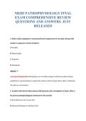 NR283 PATHOPHYSIOLOGY FINAL&NewLine;EXAM COMPREHENSIVE REVIEW&NewLine;QUESTIONS AND ANSWERS&period; JUST&NewLine;RELEASED