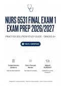 NURS 6531 Final Exam Study Guide 2026&sol;2027 &vert; Walden Primary Care Q&A Practice Solutions &lpar;Graded A&plus;&rpar;