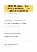 UCI Bio 93- Midterm 1 Exam&NewLine;Questions and Answers &vert; Latest&NewLine;Update 2026 &vert; Graded A&plus;