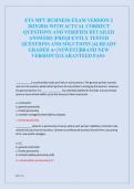 ETS MFT Business Exam Version 2 with Actual Correct Questions and Answers 
