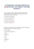 ATI PEDIATRIC CMS PROCTORED EXAM 2026 QUESTIONS AND CORRECT ANSWERS GRADED A&plus;