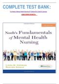 COMPLETE TEST BANK&colon;&NewLine;For Neeb's Mental Health Nursing 6th Edition By Linda M&period; Gorman&NewLine; Latest Update Graded A&plus;&period;&NewLine;&NewLine;