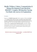 Health & Wellness Exam Questions 2026&sol;2027 &mdash; Nursing Test Bank &plus; Answers&NewLine;&NewLine;