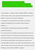 2026 PROPHECY&sol;RELIAS RN PHARMACOLOGY A EXAM ANSWERS&NewLine;WITH RATIONALES &vert;ALREADY GRADE A