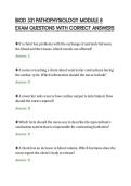 BIOD 331 PATHOPHYSIOLOGY MODULE 8&NewLine;EXAM QUESTIONS WITH CORRECT ANSWERS