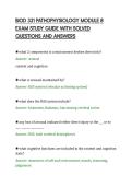 BIOD 331 PATHOPHYSIOLOGY MODULE 8&NewLine;EXAM STUDY GUIDE WITH SOLVED&NewLine;QUESTIONS AND ANSWERS&NewLine;
