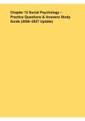 Chapter 12 Social Psychology &ndash; Practice Questions & Answers Study Guide &lpar;2026&ndash;2027 Update&rpar;