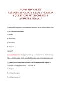 NU606 ADVANCED&NewLine;PATHOPHYSIOLOGY EXAM 1 VERSION&NewLine;1 QUESTIONS WITH CORRECT&NewLine;ANSWERS 2026&sol;2027
