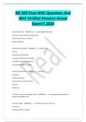 NR 569 Final With Questions And&NewLine;Well Verified Answers Actual&NewLine;Exam&excl;&excl;&excl; 2026