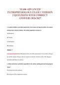 NU606 ADVANCED&NewLine;PATHOPHYSIOLOGY EXAM 1 VERSION&NewLine;2 QUESTIONS WITH CORRECT&NewLine;ANSWERS 2026&sol;2027