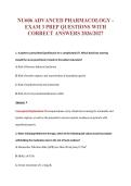 NU606 ADVANCED PHARMACOLOGY -&NewLine;EXAM 3 PREP QUESTIONS WITH&NewLine;CORRECT ANSWERS 2026&sol;2027