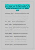 TEST BANK FOR NURSING TODAY TRANSITION&NewLine;AND TRENDS 10TH EDITION QUESTIONS WITH&NewLine;WELL VERIFIED ANSWERS ACTUAL EXAM&excl;&excl;&excl;&NewLine;2026