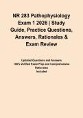 NR 283 Pathophysiology Exam 1 2026 &vert; Study Guide&comma; Practice Questions&comma; Answers&comma; Rationales & Exam Review