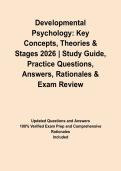Developmental Psychology&colon; Key Concepts & Theories for Studying Human Growth 2026 &vert; Study Guide&comma; Practice Questions&comma; Answers&comma; Rationales & Exam Review