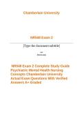 NR548 Exam 2 Complete Study Guide Psychiatric Mental Health Nursing Concepts Chamberlain University Actual Exam Questions With Verified Answers A&plus; Graded