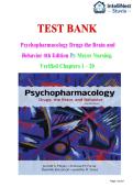Test Bank For Psychopharmacology&colon; Drugs&comma; the Brain&comma; and Behavior&comma; 4th Edition By Jerry Meyer ISBN 978-1605359878