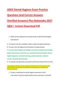 ADEX Dental Hygiene Exam Practice &NewLine;Questions And Correct Answers &NewLine;&lpar;Verified Answers&rpar; Plus Rationales 2027 &NewLine;Q&A &vert; Instant Download Pdf