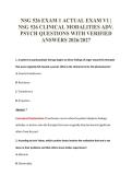 NSG 526 EXAM 1 ACTUAL EXAM V1 &vert;&NewLine;NSG 526 CLINICAL MODALITIES ADV&period;&NewLine;PSYCH QUESTIONS WITH VERIFIED&NewLine;ANSWERS 2026&sol;2027