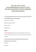 NSG 526 ADVANCED&NewLine;PSYCHOPHARMACOLOGY EXAM&NewLine;REVIEW QUESTIONS WITH VERIFIED&NewLine;ANSWERS 2026&sol;2027