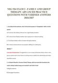 NSG 526 EXAM 2 - FAMILY AND GROUP&NewLine;THERAPY ADVANCED PRACTICE&NewLine;QUESTIONS WITH VERIFIED ANSWERS&NewLine;2026&sol;2027