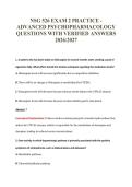 NSG 526 EXAM 2 PRACTICE -&NewLine;ADVANCED PSYCHOPHARMACOLOGY&NewLine;QUESTIONS WITH VERIFIED ANSWERS&NewLine;2026&sol;2027