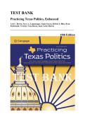 Test Bank &mdash; Practicing Texas Politics&comma; Enhanced 18th Edition &lpar;Brown&comma; Joyce&comma; Garc&iacute;a&comma; Biles&comma; Ryan&comma; Veronica&comma; Juan&comma; 2023&rpar; &vert; All Chapters 1-13 Covered&NewLine;