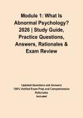 Module 1&colon; What Is Abnormal Psychology&quest; 2026 &vert; Study Guide&comma; Practice Questions&comma; Answers&comma; Rationales & Exam Review&NewLine;&NewLine;