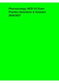 Pharmacology HESI V2 Exam Practice Questions & Answers 2026&ndash;2027