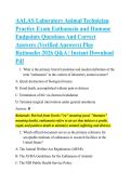 AALAS Laboratory Animal Technician  &NewLine;Practice Exam Euthanasia and Humane &NewLine;Endpoints Questions And Correct &NewLine;Answers &lpar;Verified Answers&rpar; Plus &NewLine;Rationales 2026 Q&A &vert; Instant Download &NewLine;Pdf 