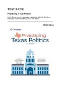 Test Bank &mdash; Practicing Texas Politics&comma; 18th Edition &lpar;Brown&comma; Langenegger&comma; Garcia&comma; Biles&comma; Rynbrandt&comma; 2021&rpar; &vert; All Chapters 1-13 Covered&NewLine;