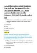 AALAS Laboratory Animal Technician &NewLine;Practice Exam Nutrition and Feeding &NewLine;Management Questions And Correct &NewLine;Answers &lpar;Verified Answers&rpar; Plus &NewLine;Rationales 2026 Q&A &vert; Instant Download &NewLine;Pdf 