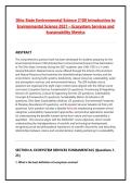 Ohio State Environmental Science 2100 Introduction to &NewLine;Environmental Science 2027 &ndash; Ecosystem Services and &NewLine;Sustainability Metrics  
