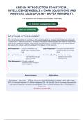 CPE 126 Introduction to Artificial Intelligence Module 2 Exam &vert; Questions and Answers &vert; 2026 Update  &vert; A&plus; Guide- Map&uacute;a University 