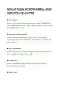 BIOS 242 WEEKLY REVIEWS ESSENTIAL STUDY&NewLine;QUESTIONS AND ANSWERS&NewLine;