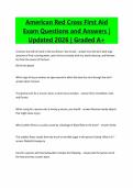 American Red Cross First Aid&NewLine;Exam Questions and Answers &vert;&NewLine;Updated 2026 &vert; Graded A&plus;
