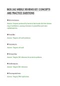 BIOS 242 WEEKLY REVIEWS KEY CONCEPTS&NewLine;AND PRACTICE QUESTIONS