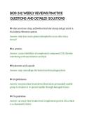 BIOS 242 WEEKLY REVIEWS PRACTICE&NewLine;QUESTIONS AND DETAILED SOLUTIONS