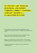 NU 578 UNIT 1 2027 WITH 160 &NewLine;QUESTIONS AND EXPERT&NewLine;VERIFIED CORRECT ANSWERS &vert; &NewLine;ALREADY GRADED A&plus; &vert; &NewLine;GUARANTEED SUCCESS 