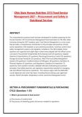 Ohio State Human Nutrition 3313 Food Service &NewLine;Management 2027 &ndash; Procurement and Safety in &NewLine;Nutritional Services